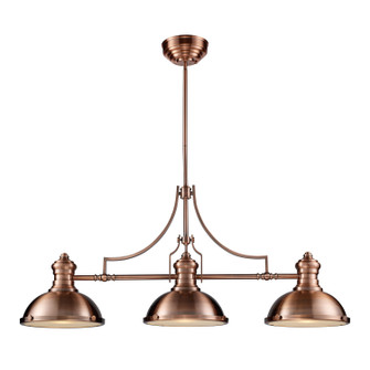 Chadwick Three Light Linear Chandelier in Antique Copper (45|66145-3)