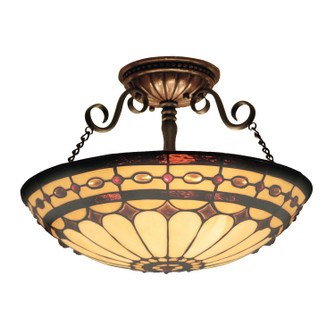 Diamond Ring Three Light Semi Flush Mount in Burnished Copper (45|641-BC)