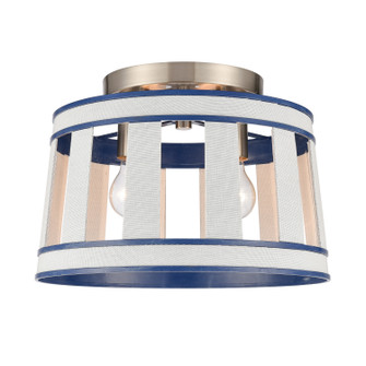 White Burlap Two Light Semi Flush Mount in Ocean Blue (45|63115/2)