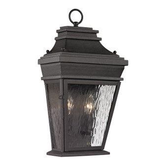 Forged Provincial Two Light Outdoor Wall Sconce in Charcoal (45|47052/2)