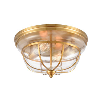Manhattan Boutique Two Light Flush Mount in Brushed Brass (45|46574/2)
