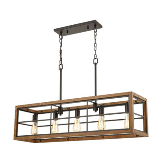 Warehouse Window Five Light Linear Chandelier in Oil Rubbed Bronze (45|33316/5)