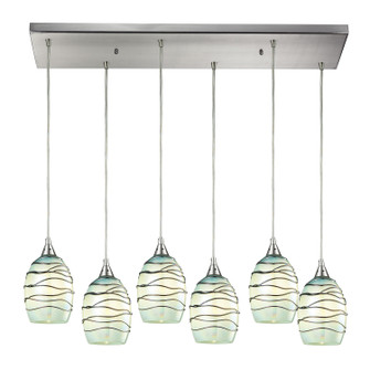 Vines Six Light Pendant in Satin Nickel (45|31348/6RC-MN)