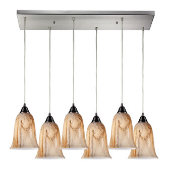 Granite Six Light Pendant in Satin Nickel (45|31138/6RC)