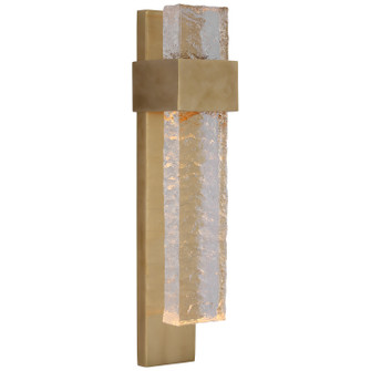 Brock LED Wall Sconce in Soft Brass and Clear Wavy Glass (268|S 2340SB/CWG)
