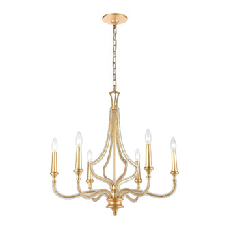 La Rochelle Six Light Chandelier in Parisian Gold Leaf (45|11176/6)