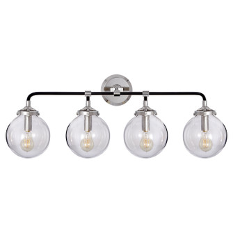 Bistro Four Light Bath Sconce in Polished Nickel and Black (268|S 2025PN/BLK-CG)