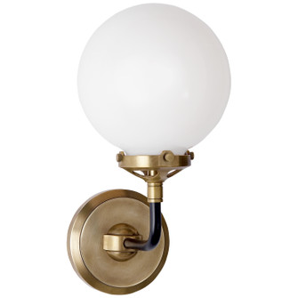 Bistro One Light Wall Sconce in Hand-Rubbed Antique Brass and Black (268|S 2024HAB/BLK-WG)