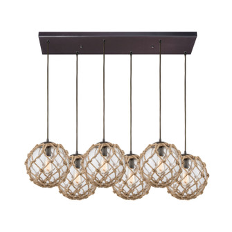 Coastal Inlet Six Light Pendant in Oil Rubbed Bronze (45|10715/6RC)