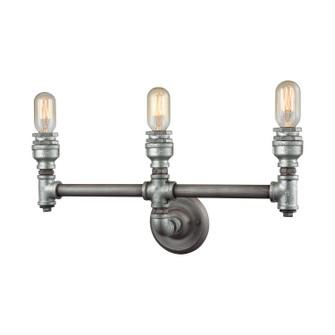 Cast Iron Pipe Three Light Vanity in Weathered Zinc (45|10684/3)