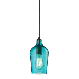 Hammered Glass One Light Mini Pendant in Oil Rubbed Bronze (45|10331/1HAQ)