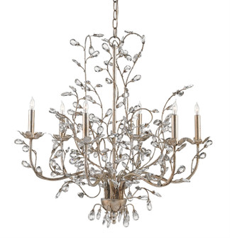 Crystal Bud Six Light Chandelier in Silver Granello (142|9973)