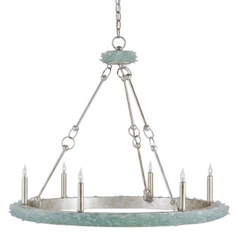 Tidewater Six Light Chandelier in Seaglass/Silver Granello (142|9870)