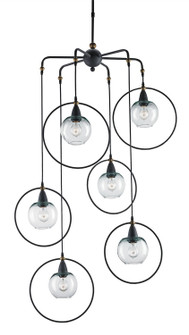 Moorsgate Six Light Pendant in Blacksmith/Old Brass/Clear (142|9869)
