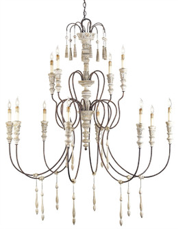 Hannah 12 Light Chandelier in Stockholm White/Rust (142|9117)