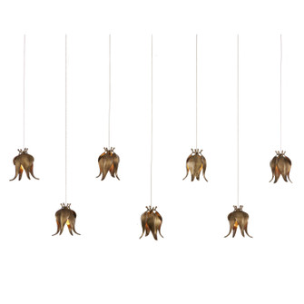 Iota Seven Light Pendant in Antique Brass/Silver (142|9000-1070)