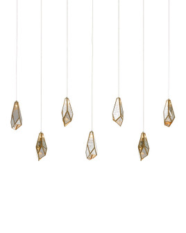 Glace Seven Light Pendant in Raj Mirror/Antique Brass/Silver (142|9000-1059)