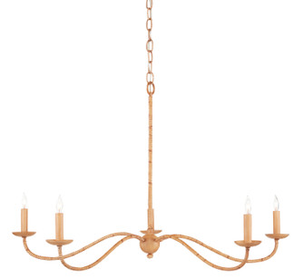 Saxon Five Light Chandelier in Natural/Saddle Tan (142|9000-0848)
