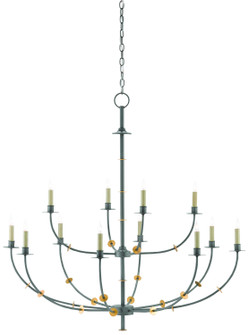 Balladier 12 Light Chandelier in Hiroshi Gray/Contemporary Gold Leaf (142|9000-0331)