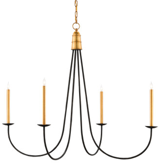 Ogden Four Light Chandelier in Chinois Antique Gold Leaf/Black (142|9000-0233)