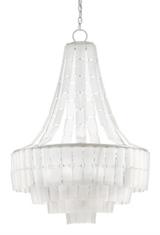 Vintner Seven Light Chandelier in Opaque White/Contemporary Silver Leaf (142|9000-0159)