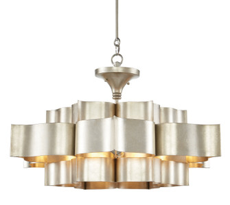 Grand Lotus Six Light Chandelier in Contemporary Silver Leaf (142|9000-0051)