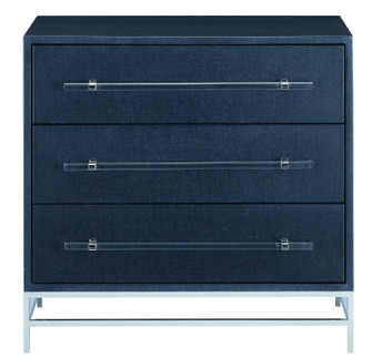 Marcel Chest in Navy Lacquered Linen/Polished Nickel/Black (142|3000-0089)