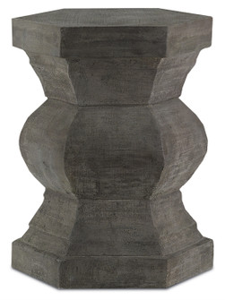 Pagoda Stool in Brushed Gray/Faux Bois (142|2000-0004)