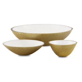 Banah Bowl Set of 3 in White/Gold (142|1200-0640)