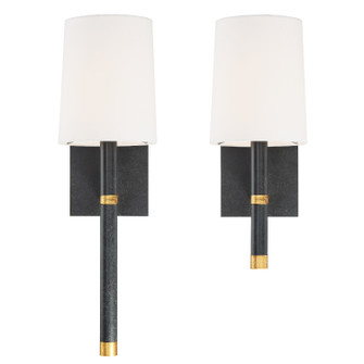 Weston One Light Wall Sconce in Black + Antique Gold (60|WES-9901-BK-GA)