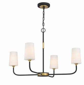 Niles Four Light Chandelier in Black Forged + Modern Gold (60|NIL-70015-BF-MG)