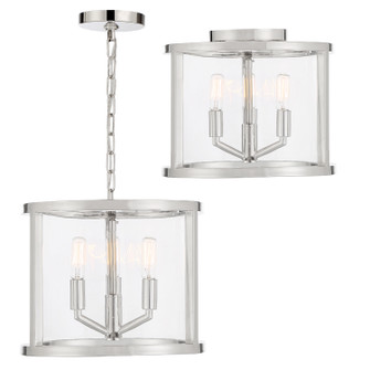 Devon Three Light Mini Chandelier in Polished Nickel (60|DEV-B8003-PN)