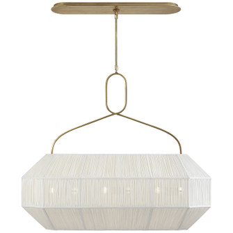 Forza Six Light Linear Chandelier in Antique-Burnished Brass (268|KW 5317AB-L)