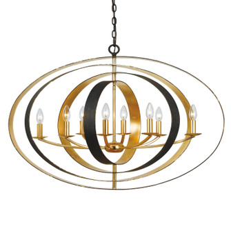 Luna Eight Light Chandelier in English Bronze + Antique Gold (60|588-EB-GA)
