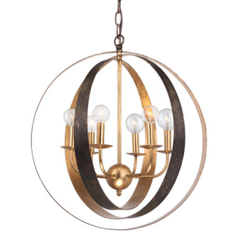 Luna Six Light Chandelier in English Bronze / Antique Gold (60|585-EB-GA)