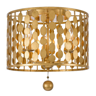 Layla Three Light Flush Mount in Antique Gold (60|544-GA)