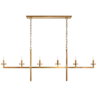 Liaison Six Light Linear Chandelier in Antique-Burnished Brass (268|KW 5203AB)