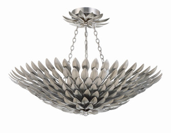 Broche Six Light Semi Flush Mount in Antique Silver (60|517-SA_CEILING)