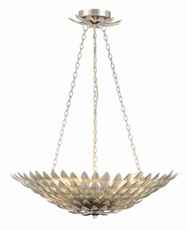 Broche Six Light Chandelier in Antique Silver (60|517-SA)