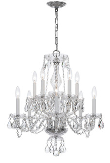 Traditional Crystal Ten Light Chandelier in Polished Chrome (60|5080-CH-CL-MWP)