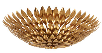 Broche Six Light Flush Mount in Antique Gold (60|507-GA)
