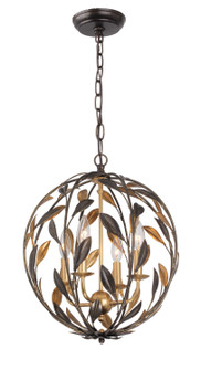 Broche Four Light Mini Chandelier in English Bronze + Antique Gold (60|504-EB-GA)