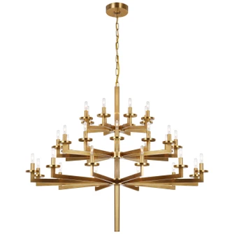 Liaison 32 Light Chandelier in Antique-Burnished Brass (268|KW 5202AB)