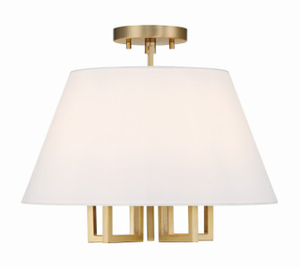 Westwood Five Light Semi Flush Mount in Vibrant Gold (60|2255-VG_CEILING)