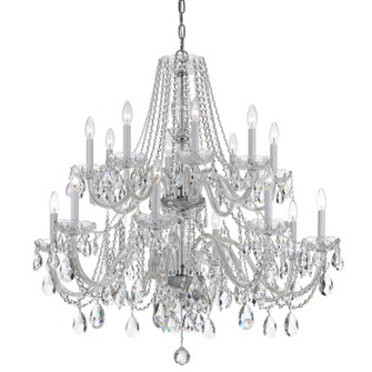 Traditional Crystal 16 Light Chandelier in Polished Chrome (60|1139-CH-CL-SAQ)