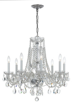Traditional Crystal Eight Light Chandelier in Polished Chrome (60|1138-CH-CL-MWP)