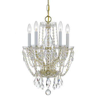 Traditional Crystal Five Light Mini Chandelier in Polished Brass (60|1129-PB-CL-MWP)