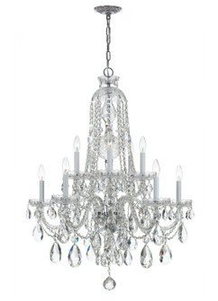 Traditional Crystal Ten Light Chandelier in Polished Chrome (60|1110-CH-CL-MWP)
