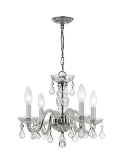Traditional Crystal Four Light Mini Chandelier in Polished Chrome (60|1064-CH-CL-MWP)