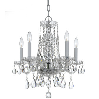 Traditional Crystal Five Light Mini Chandelier in Polished Chrome (60|1061-CH-CL-S)